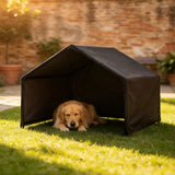 PawHut Outdoor Dog Shade Shelter with Canopy – Steel Frame Dog House for Small, Medium & Large Breeds