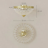 HOMCOM 2-Light Crystal Chandelier Flush Mount Ceiling Light with 168 Octagonal Beads – Vintage, Gold Tone