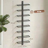 HOMCOM 8 Tier Wall Mounted Wine Rack – Metal Bottle Display and Storage Holder for Kitchen, Black