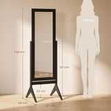 HOMCOM Freestanding Adjustable Angle Dressing Mirror, Full Length Mirror for Bedroom, Living Room