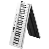 88 Key Folding Digital Piano with Semi-Weighted Keys, Bluetooth MIDI & Stand – Portable Keyboard, White