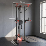 SPORTNOW Power Tower with Lat Pull Down, Pull Up Bar & Dip Station – Adjustable Home Gym Station, 300 kg Capacity