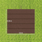 Outsunny Pergola Replacement Canopy, 2.55 x 2.5 m Polyester Cover for 3 x 3 m Frame – Roof Top Only, Brown
