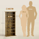 HOMCOM CD and DVD Storage Tower with 6 Adjustable Shelves, Holds 360 CDs – Rustic Brown
