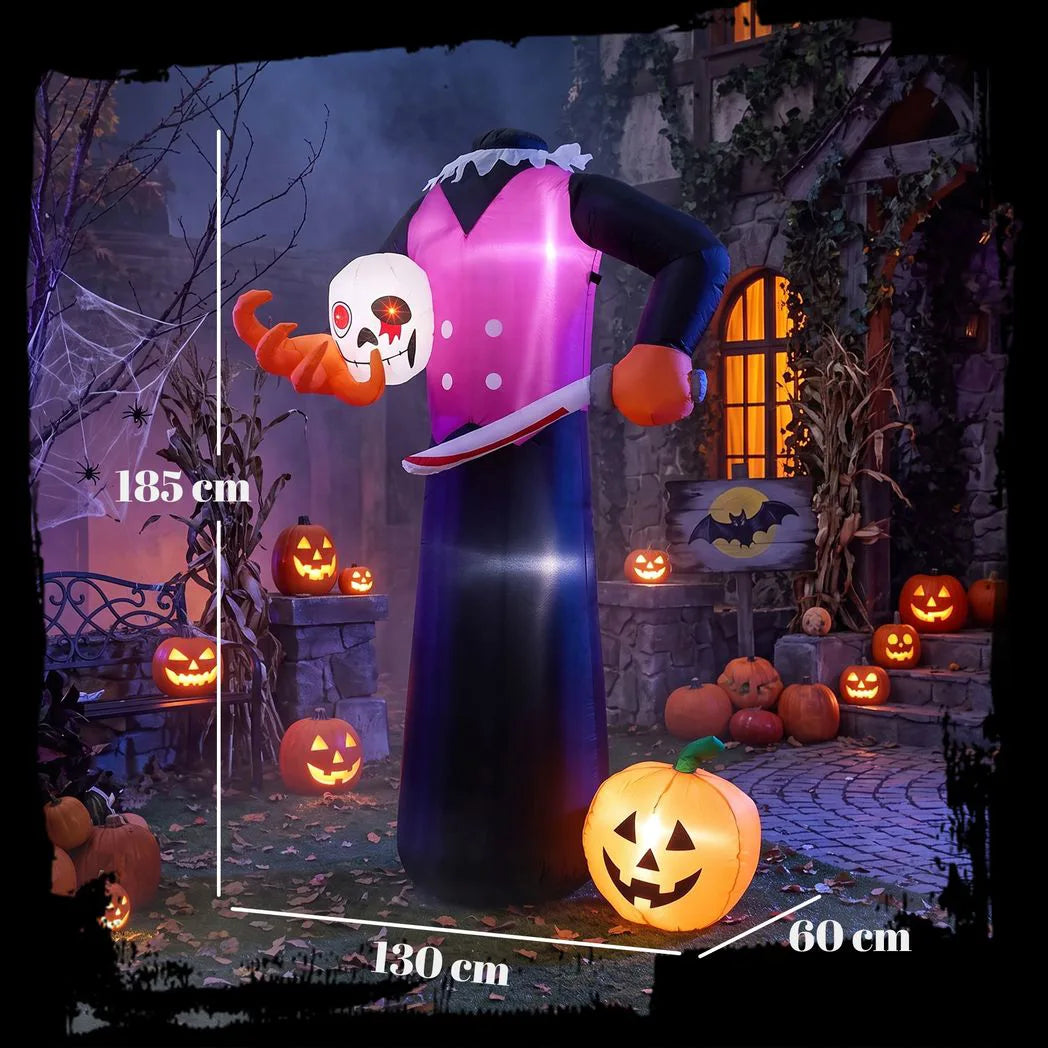 Outsunny 6 FT Halloween Inflatable Headless Skeleton