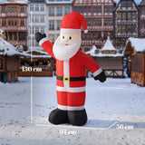 Outsunny 5ft Inflatable Velvet-Look Santa Claus with LED Light – Outdoor Christmas Garden Decoration