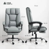 HOMCOM 155° Reclining Faux Leather Swivel Office Chair with Footrest – Height Adjustable, Black