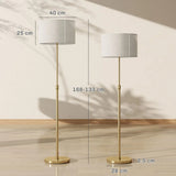 HOMCOM Floor Lamp with Remote, Height Adjustable Standing Lamp with Linen Shade