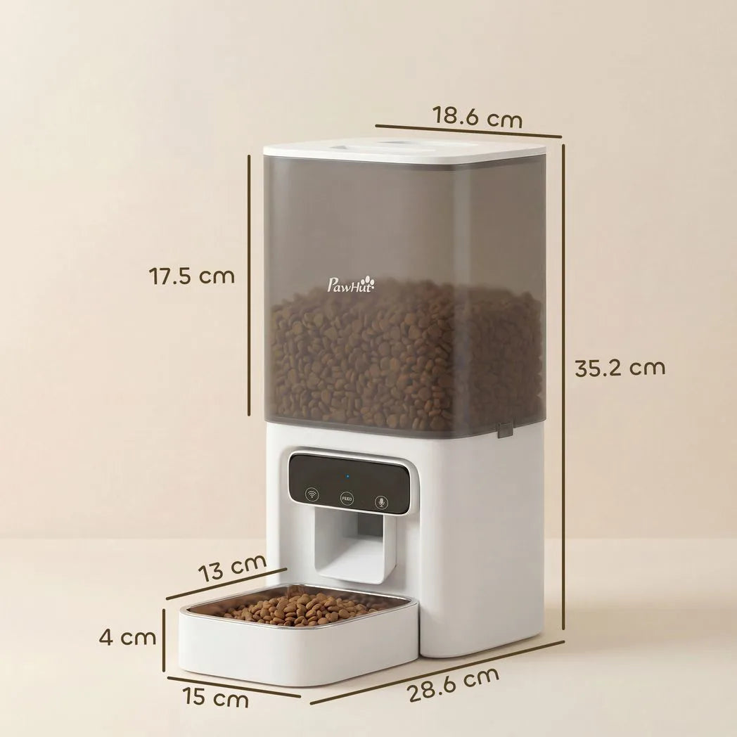 PawHut 4.5L WiFi Automatic Cat Feeder with Timer, Programmable 1–10 Meals – Dual Power Food Dispenser