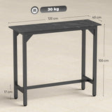 HOMCOM Rectangular Bar Table with Marble-Effect Top – Pub Breakfast Table for Small Spaces, Black