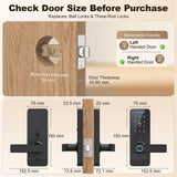HOMCOM 5-in-1 Smart Door Lock with Fingerprint, Passcode, App and NFC Card – Keyless Entry, Doorbell