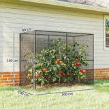 Outsunny Fruit Cage Bird Netting with Zipped Door and HDPE Mesh Cover – Brassica Protection Tent, 2 x 1 x 1.6 m