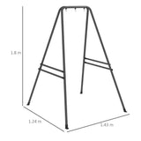 Outsunny Hammock Chair Stand with Heavy-Duty Metal Frame – Hanging Chair, Egg Chair & Porch Swing Stand, Black