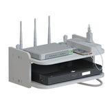 Wall-Mounted Double-Layer Router Storage Shelf – Floating Rack for TV Box, DVD and Game Console, White