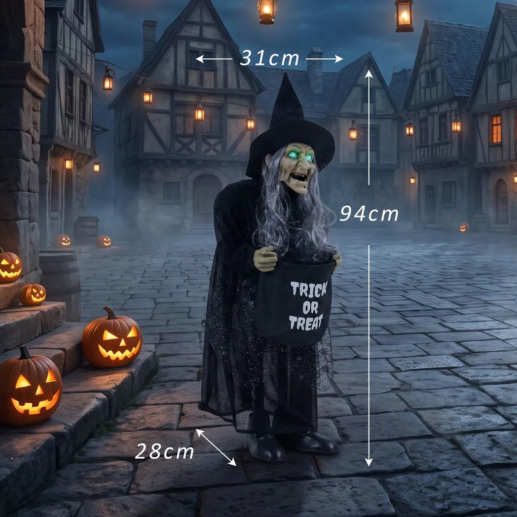 HOMCOM 94cm Animated Witch Halloween Decoration