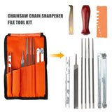 11-Piece Chainsaw Sharpening File Kit with File Guide and Depth Gauge – Round Files for Stihl Chains, Silver