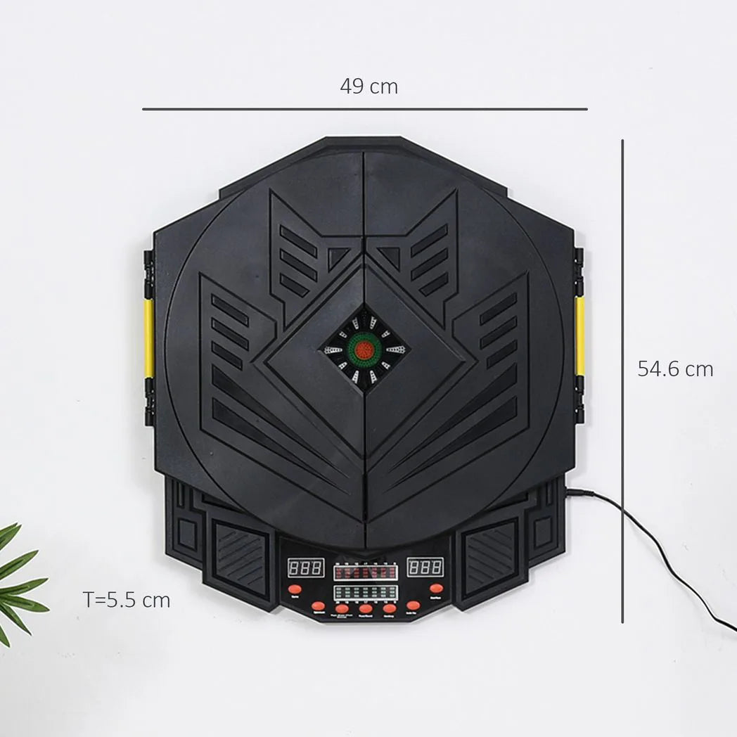 HOMCOM Electronic Dartboard Set with LED Score Display, 27 Games & 12 Soft Tip Darts – Up to 8 Players