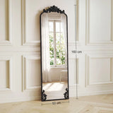 HOMCOM Floor Mirror, 50 x 160 cm Full Length Mirror with Baroque Metal Frame for Bedroom, Living Room
