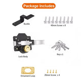 70mm Double-Sided Garden Gate Lock with Long Throw Bolt, Brass Cylinder and 5 Keys – Black