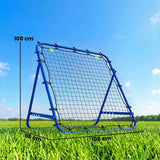 HOMCOM Adjustable Football Rebounder Net with Steel Frame – Kickback Training Target for Teens & Adults, Blue