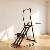 SPORTNOW Foldable Stair Stepper with 3 Resistance Levels, Adjustable Handlebar & LCD Monitor – Home Gym Stair Climber