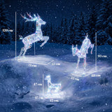 Outsunny Iridescent Lighted Reindeer Family – 3 Piece