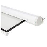 100 Inch Manual Pull-Down Projector Screen with Self-Locking Mechanism, Wall & Ceiling Mount, Matte White