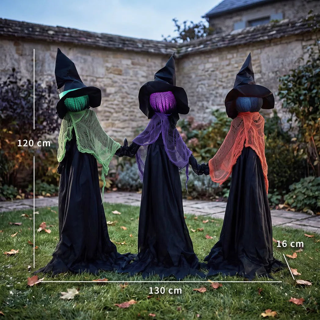 HOMCOM 120cm Witches Holding Hands Halloween Decorations Outdoor Indoor