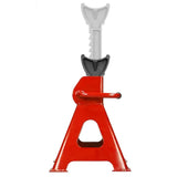 Heavy Duty Axle Stands, Pair – 3 Ton Capacity Each with Ratchet Height Adjustment, 280–415mm, Red and Black