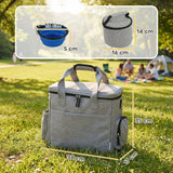 PawHut Waterproof Dog Travel Bag with Two Food Containers, Collapsible Bowl & Pockets – Walking Bag for Pets