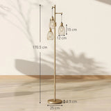 HOMCOM 170cm Dimmable 3-Light Cage Floor Lamp