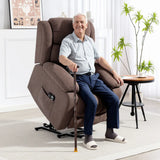 HOMCOM Power Lift Recliner Chair with Vibration Massage and Remote – Riser Chair for Elderly, Dark Brown