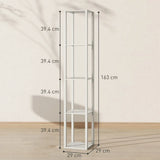 HOMCOM Floor Lamp with Shelves and 3 Brightness Levels – Oak