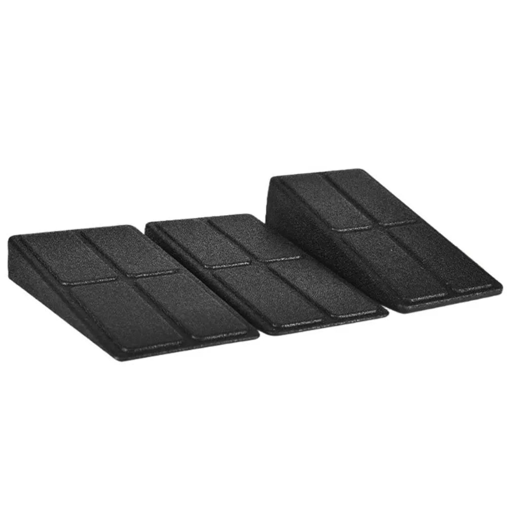 Slant Wedge Boards Set of 3 with Non-Slip Textured Surface – Calf Stretch Blocks for Yoga, Squats & Gym, Black
