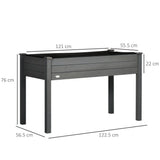 Outsunny Raised Garden Bed with Removable Liner, Fir Wood Elevated Planter Box – Flowers, Vegetables & Herbs, Dark Grey