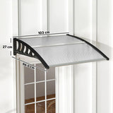 Outsunny Front Door Canopy with Polycarbonate Panels, 103 x 96.5cm – Outdoor Rain Shelter for Window and Porch, Clear