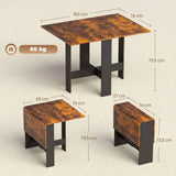 HOMCOM Folding Drop Leaf Dining Table for 4-6 People – Space-Saving Kitchen Table and Writing Desk, Rustic Brown