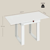HOMCOM Folding Dining Table with Under-Table Storage – Extendable Kitchen Table for 4, White