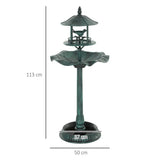 Outsunny 3-in-1 Garden Bird Bath, Freestanding Birdbath with Large Water Basin, Underneath Flower Planter
