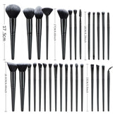 25-Piece Makeup Brush Set with Synthetic Bristles – Foundation, Concealer, Blush and Eyeshadow Brushes, Black