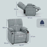 HOMCOM Electric Massage Recliner Armchair with Vibration, Heat and Memory Function – Velvet Chair, Grey
