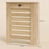 HOMCOM Radiator Cover with Top Drawer & Slatted Centre – Fits Radiators up to 81 x 73 cm, Oak