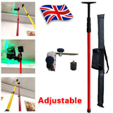 2.8m Telescopic Laser Level Pole with Mounting Bracket and Storage Bag – Support for Rotary Lasers
