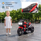 AIYAPLAY Kids Electric 3-Wheel Ride-On Motorbike with Horn, Headlights & Music – Toddler Battery Bike, Red