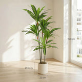 HOMCOM 150cm Lifelike Artificial Dracaena Tree with Bendable Trunks – Zero-Maintenance Fake Plant, Green