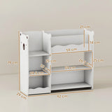 AIYAPLAY Bear Kids Toy Storage Unit with Open Bookshelf – Organiser for Bedroom, Nursery & Playroom, White