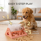 360° Rotating Puzzle Dog Bowl Slow Feeder – Anti-Gulp Interactive Treat Toy for Dogs & Cats, Pink
