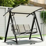 Outsunny 3 Seater Garden Swing Chair with Adjustable Canopy and Breathable Mesh Seat, 360 kg Capacity, White