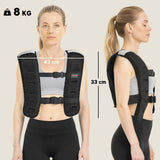 SPORTNOW 8kg Weighted Vest with Adjustable Straps and Reflective Strips – Neoprene Running Vest, Black
