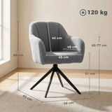 HOMCOM 360° Swivel Accent Chair with Teddy Fleece and Channel Tufting – Curved Armchair, Grey
